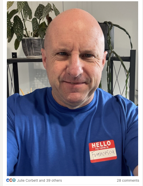 Revved. team members in Francesca T-shirts after an email mix-up
